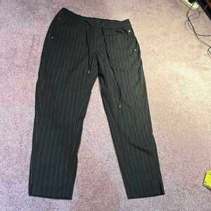Black striped dress pants
